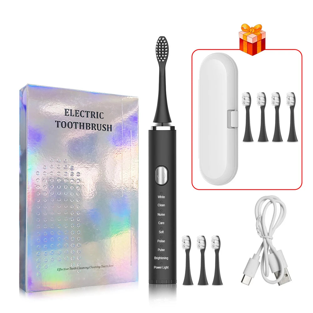 Sonic Electric Toothbrush - USB Rechargeable with Whitening Technology
