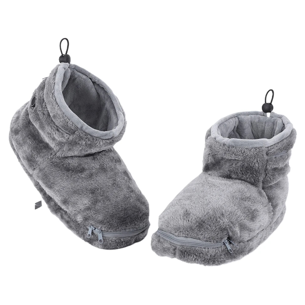 USB Heater Foot Shoes Plush Warm Electric Slippers Comfortable Foot Warmer Shoes Electric Heated Shoes for Women Men