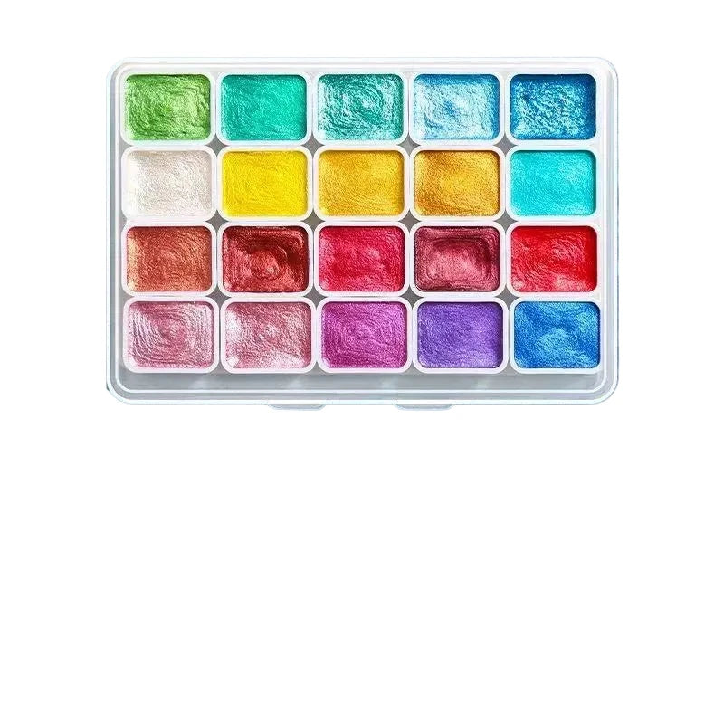 20/80-Colors Metal Watercolor Painting Set, New Portable Box With Sparkling Pearl Solid Watercolor Painting, Art Supplies
