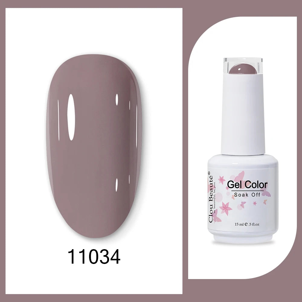 Clou Beaute 15ml HEMA TPO FREE Gel Nail Polish Bright Dark Army Green Gel Lacquer Semi Permanent Art Organic  Nail Gel Varnish