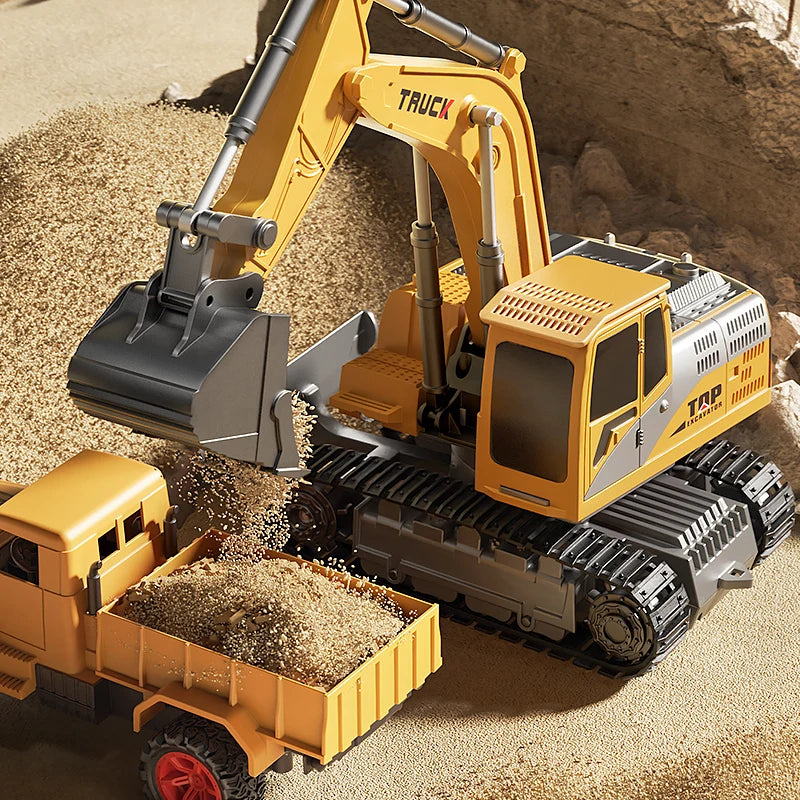 Premium RC Excavator - Alloy Remote Control Construction Vehicle with Lights