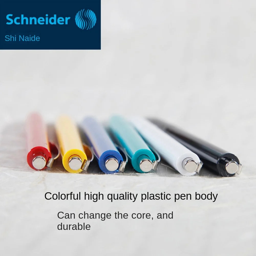 10PCS Schneider K15 Ballpoint Pens with Steel Clip,Smooth Black Blue Ink 0.5mm Waterproof Wtiring Pen Bussiness Office Supplies