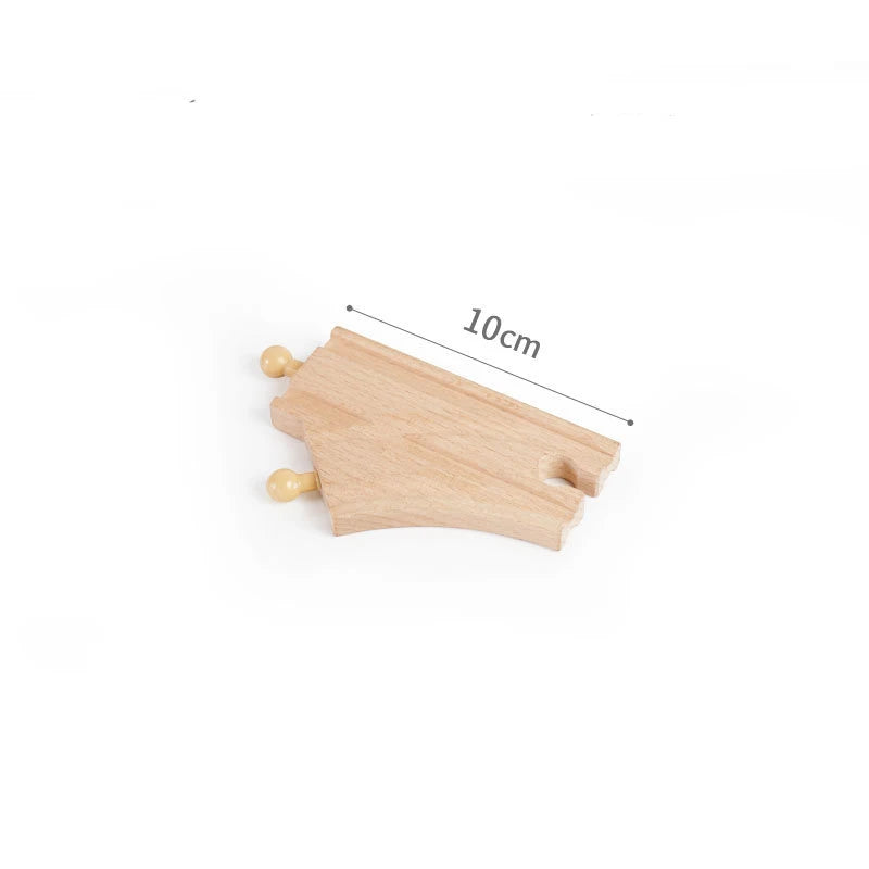 Wooden Train Track Accessories Universal Wooden Railway Tracks Bridge Parts Adapters Fit for All Brand Train Toys Birthday Gifts
