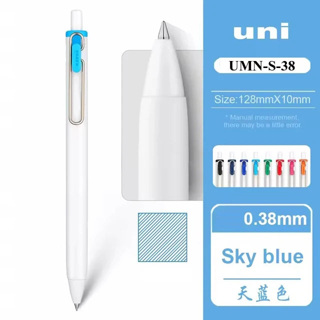 1Pc UNI Uniball ONE Gel Pen UMN-S-38 0.38mm Thick Ink Black Technology Small Thick Core Quick Drying Smooth Writing School Suppl