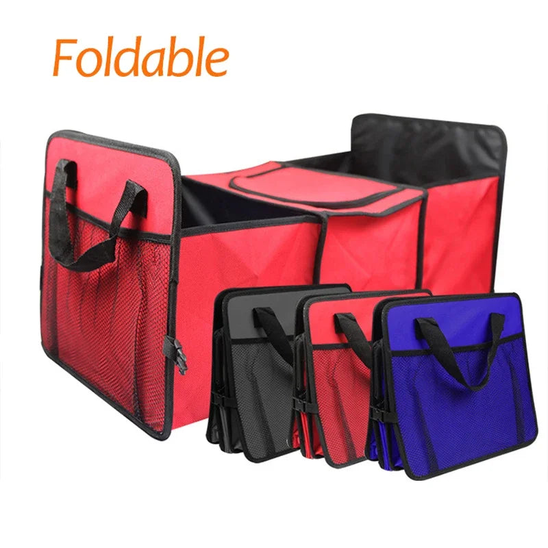 Premium Car Trunk Organizer - Collapsible Storage Container with Compartments