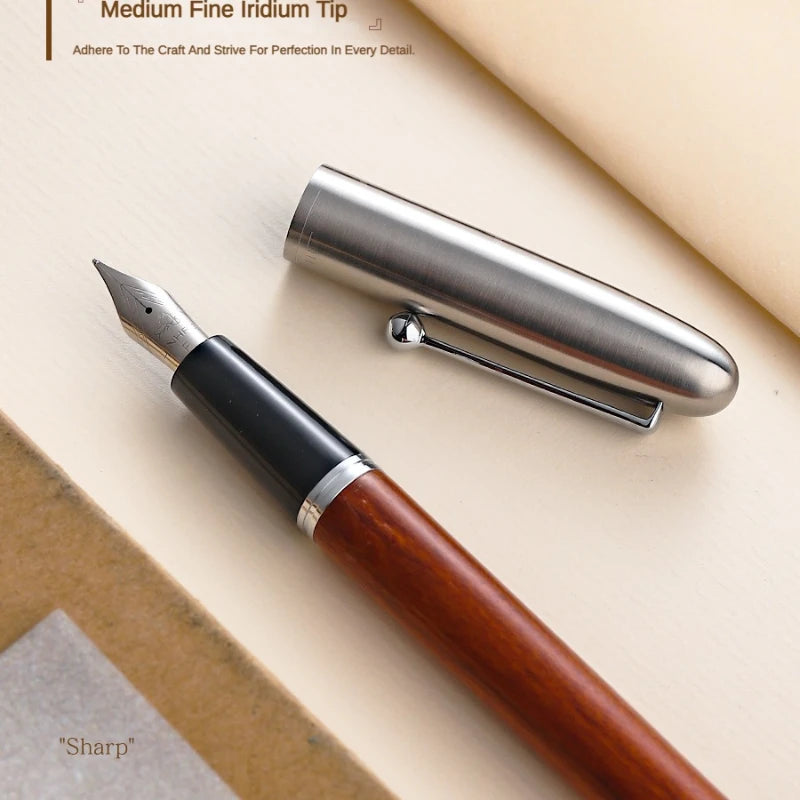 JINHAO 51A Fountain Pen Wooded Pen 0.38mm F Nib Ink Pens for Writing Finance School Office Supplies Stationery PK 9019 9013