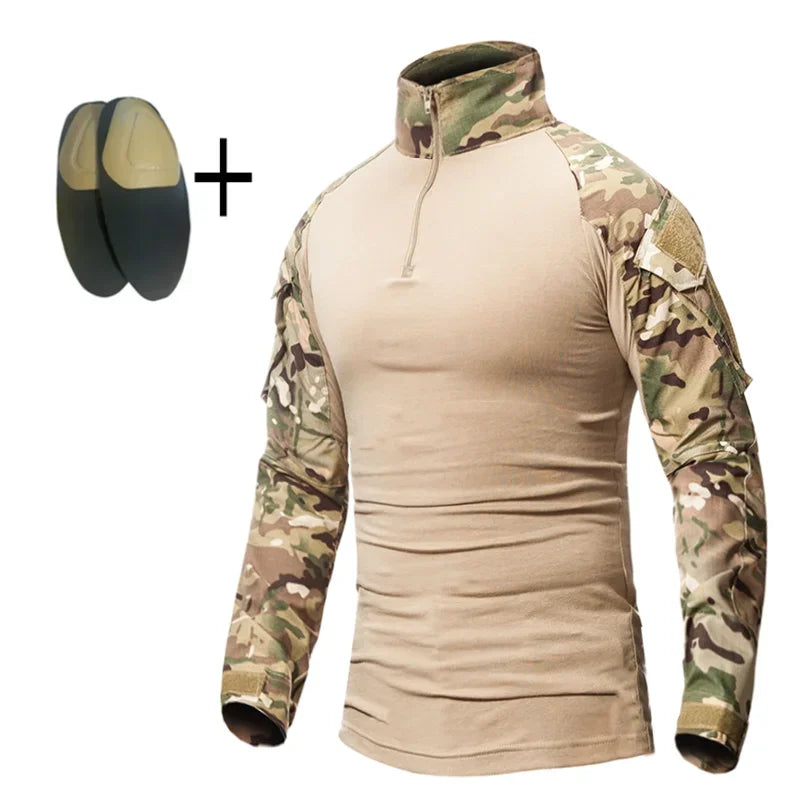 Tactical Uniform Camo Multicam Combat Shirts Cargo Pants +pads Sniper Hunting Clothes Suits Trainning Airsoft Paintball Sets