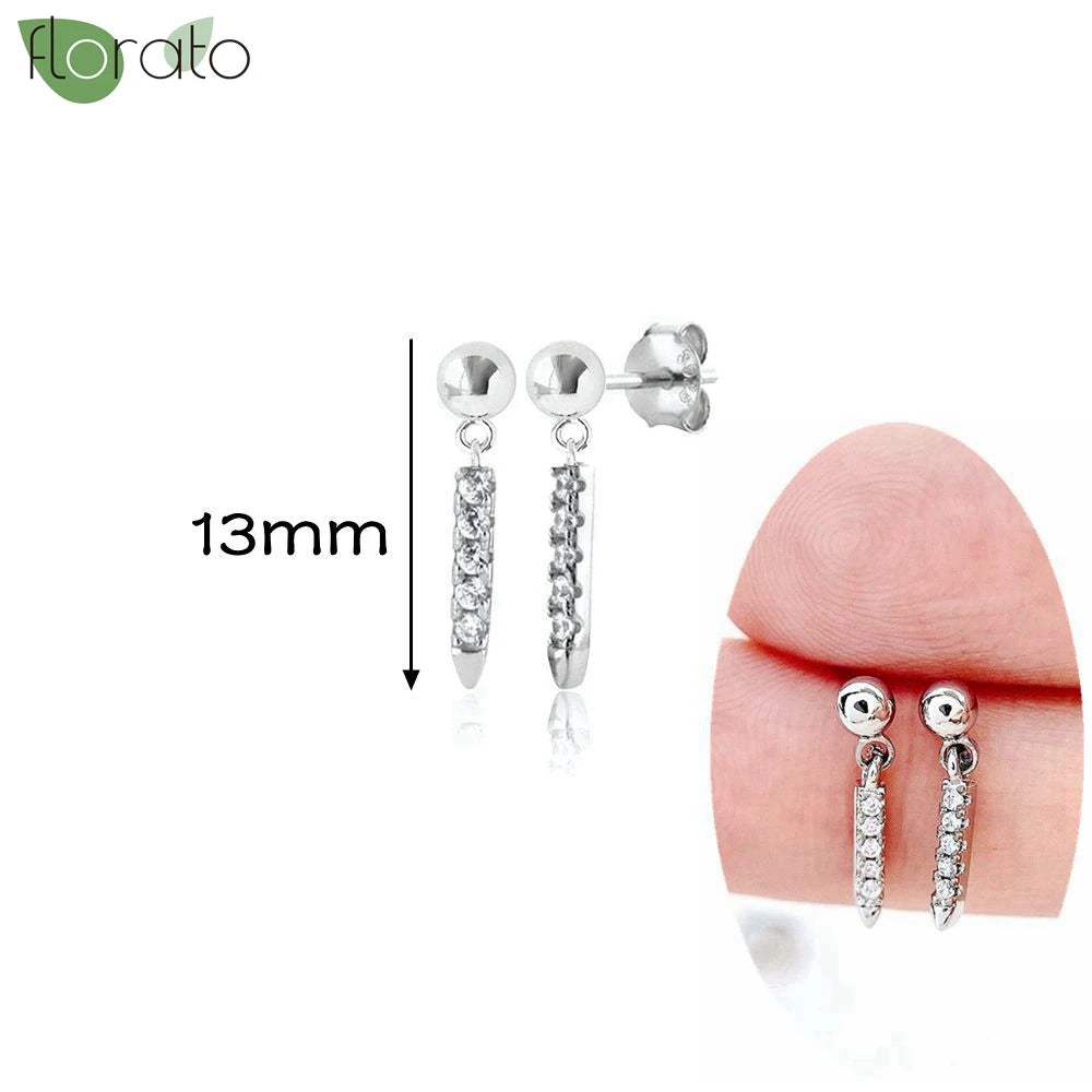 925 Silver Needle Exquisite Zircon Small Earrings Fashion Stud Earrings for Women Anti Allergy Cartilage Puncture Jewelry Gift