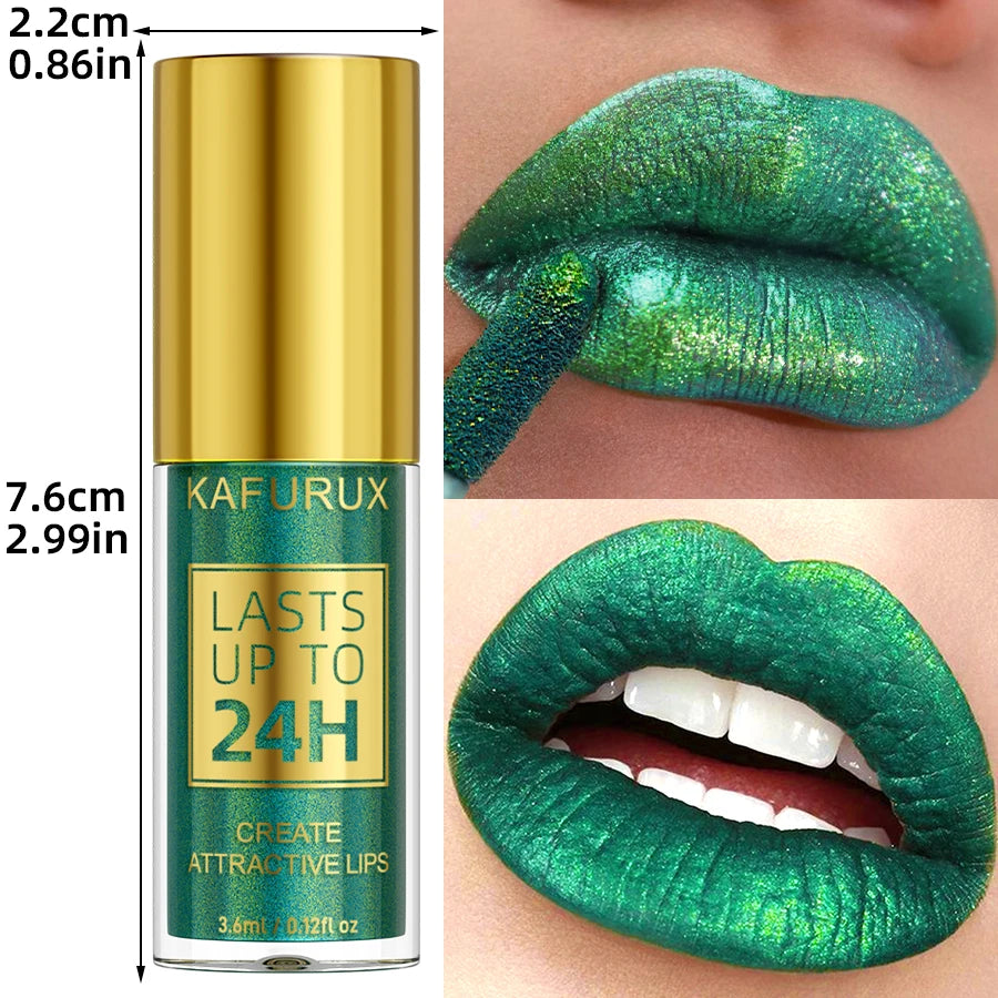 3 Colors Smoky Green Lipstick Pencil Stick Waterproof Pearlescent Metallic Glitter for Eye or Lip Makeup Tool Gifts Cosmetic