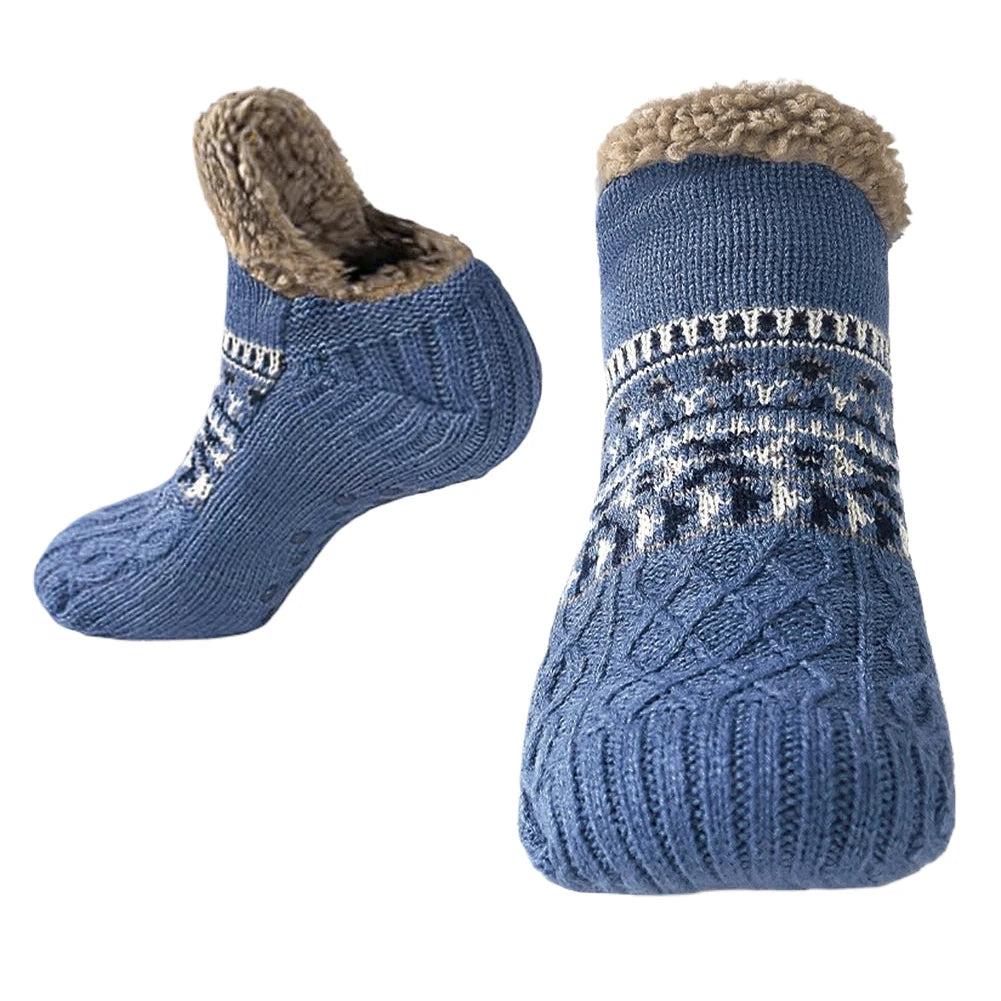 Men Women Winter Indoor Home Slippers Socks Non Slip Carpet Sock Warm Bedroom Sleeping Sock Soft for Christmas