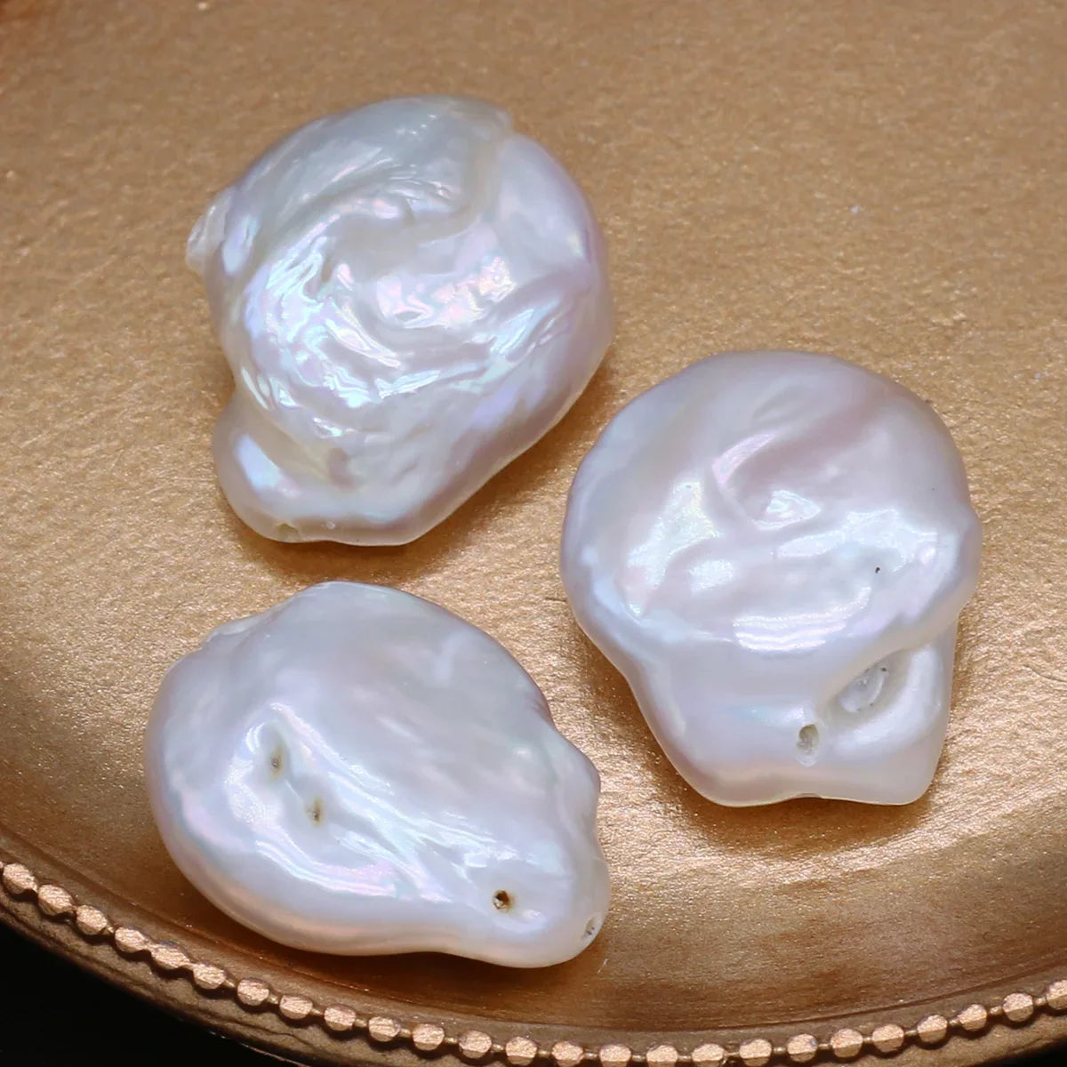 3pcs/lot Natural Freshwater Pearl Beads No Hole Irregular Pearl Loose Beads for DIY Necklace Jewelry Accessories