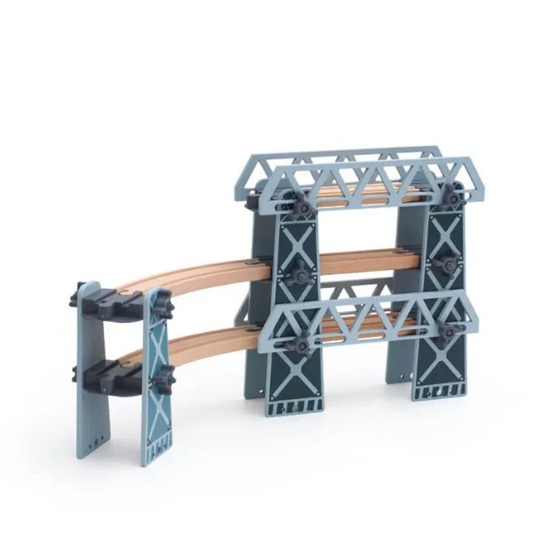 Wooden Train Track Set Accessories Track Expansion Part Wooden Railway Scene accessories Bridge Christmas Gift For Toddlers