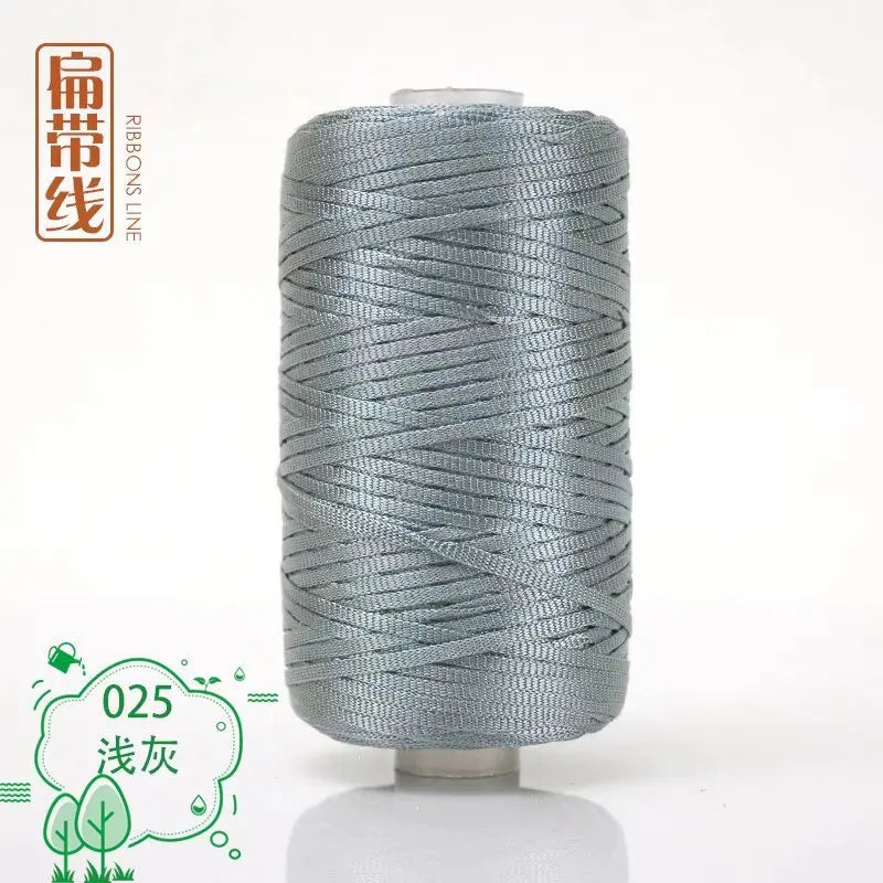 Flat line ice silk ice hemp bright silk hollow light body line summer sun hat hand-woven diy hook bag slipper cushion