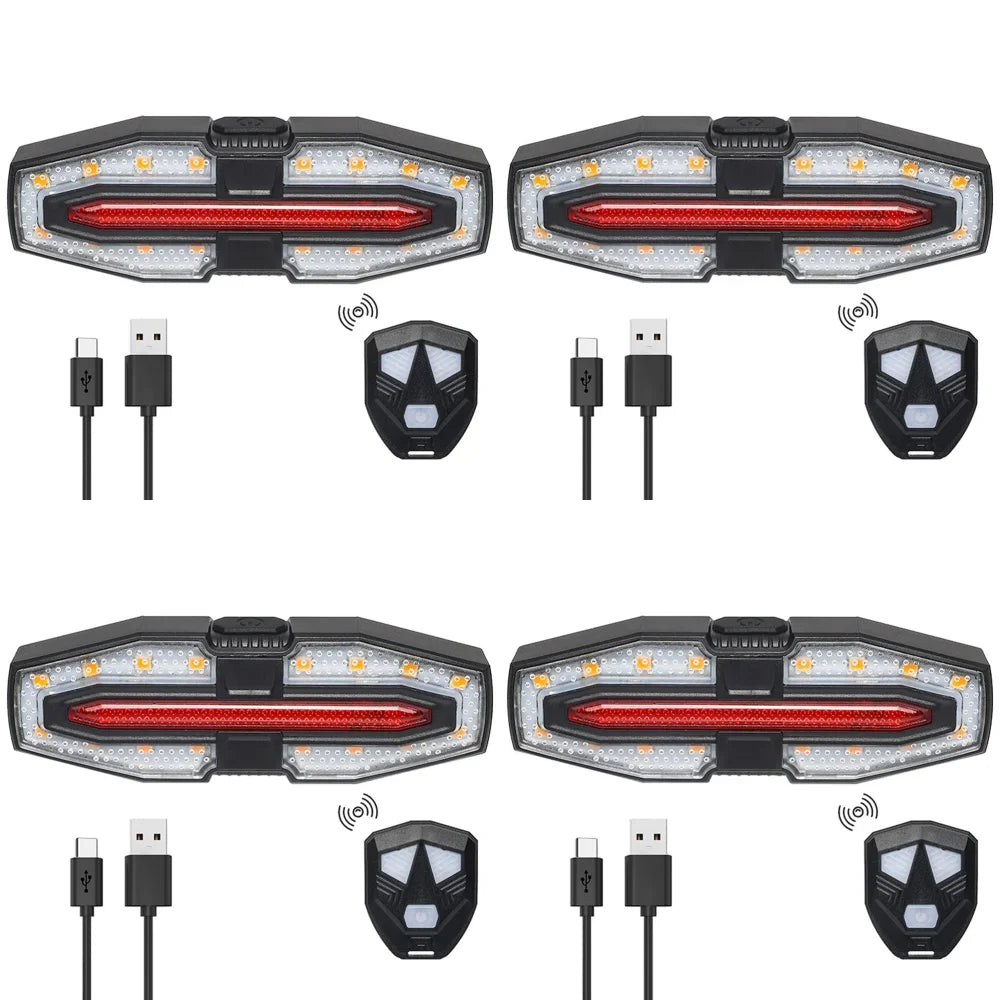 Premium Rechargeable Bike Tail Light - Wireless Turn Signal System IPX6