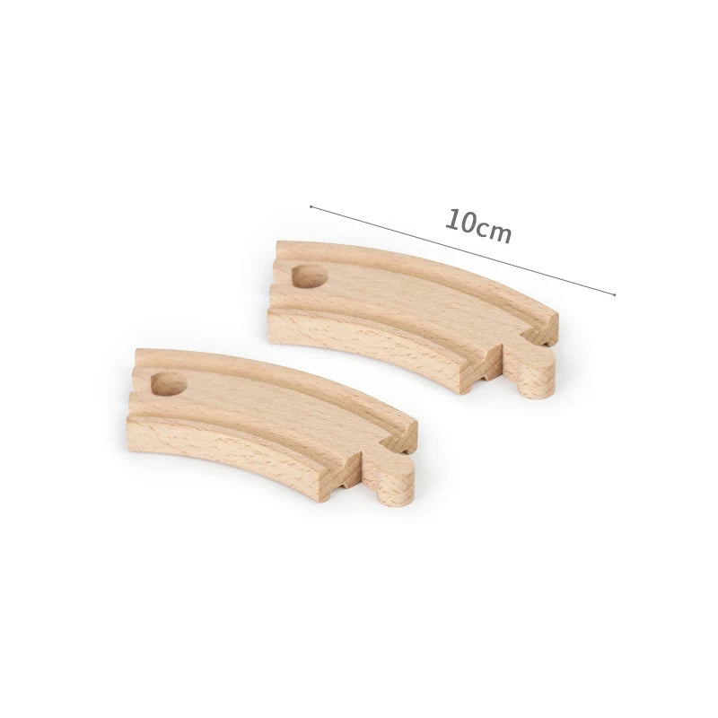 Wooden Train Track Accessories Universal Wooden Railway Tracks Bridge Parts Adapters Fit for All Brand Train Toys Birthday Gifts