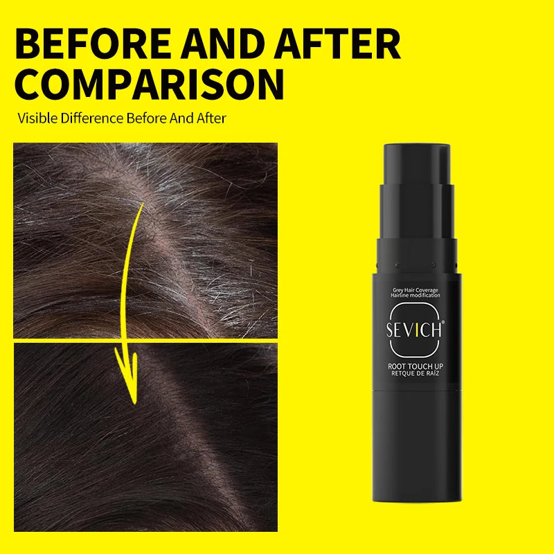 2-In-1 Temporary Hair Color Pen With Brush Quick Coverage For White & Gray Waterproof Root Touch-Up Stick Hairline Concealer