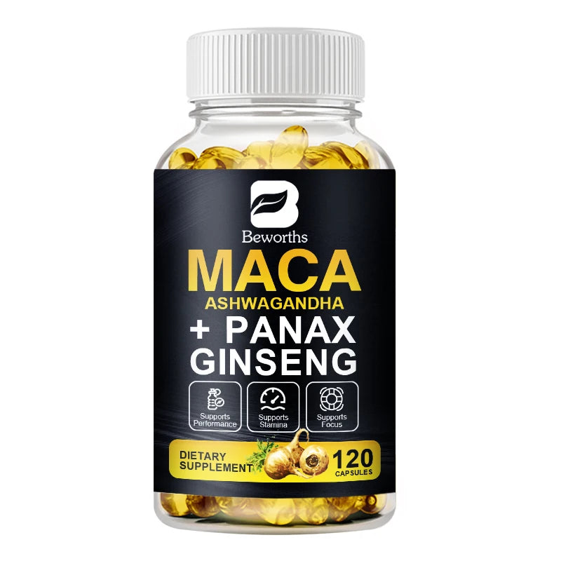 BEWORTHS Best Maca Capsules for Men Health with Red,Yellow and Black Maca