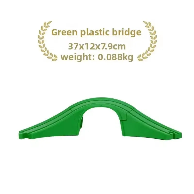 Wooden Train Track Accessories Plastic Flexible Tracks Turntable Slope Bridge fit for Brand Wood Tracks Railway Toys for Kids