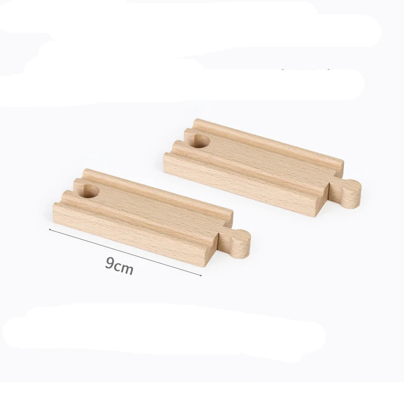 Wooden Train Track Accessories Universal Wooden Railway Tracks Bridge Parts Adapters Fit for All Brand Train Toys Birthday Gifts