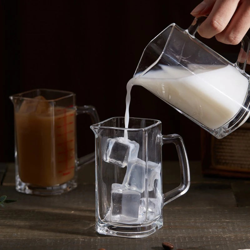90/120ml Heat-resistant Glass Measuring Cup Milk Jigger Glass Ounce Cup With Handle For Espresso Coffee Brarista Accossories