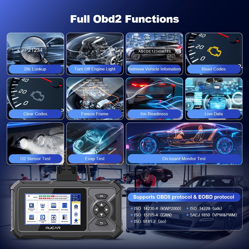 MUCAR CDE900 PRO OBD2 Scanner - Professional Automotive Diagnostic Tool with 32GB Storage