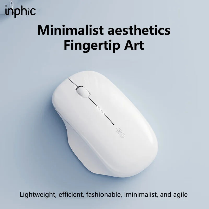 Inphic M1 Second-generation 2.4G Wireless Mouse Type-C Rechargeable Silent Office Mouse Ergonomics Battery Level Display