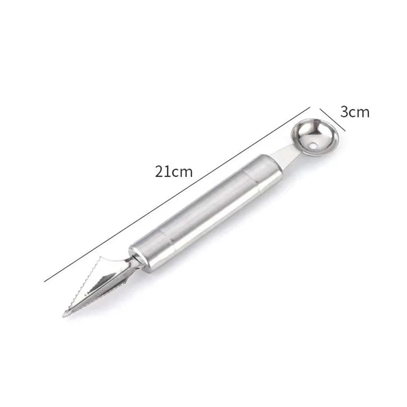 Double-Headed Stainless Steel Melon Baller Scoop - Professional Fruit Carving Tool
