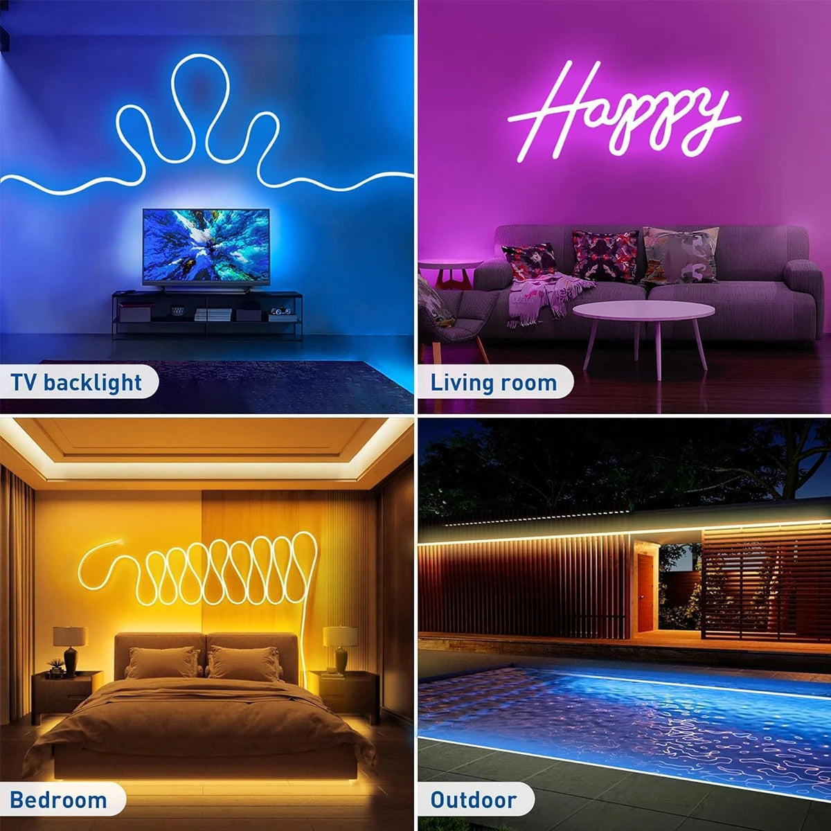Premium 5V RGB Neon Strip Light - Bluetooth App Controlled Waterproof LED Tape
