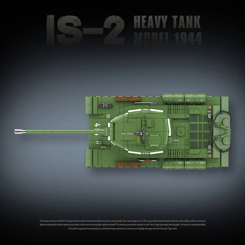 IS-2 Heavy Tank 1944 Assembled Military Building Blocks Toy Boy Puzzle Hands on Brainstorming Gift