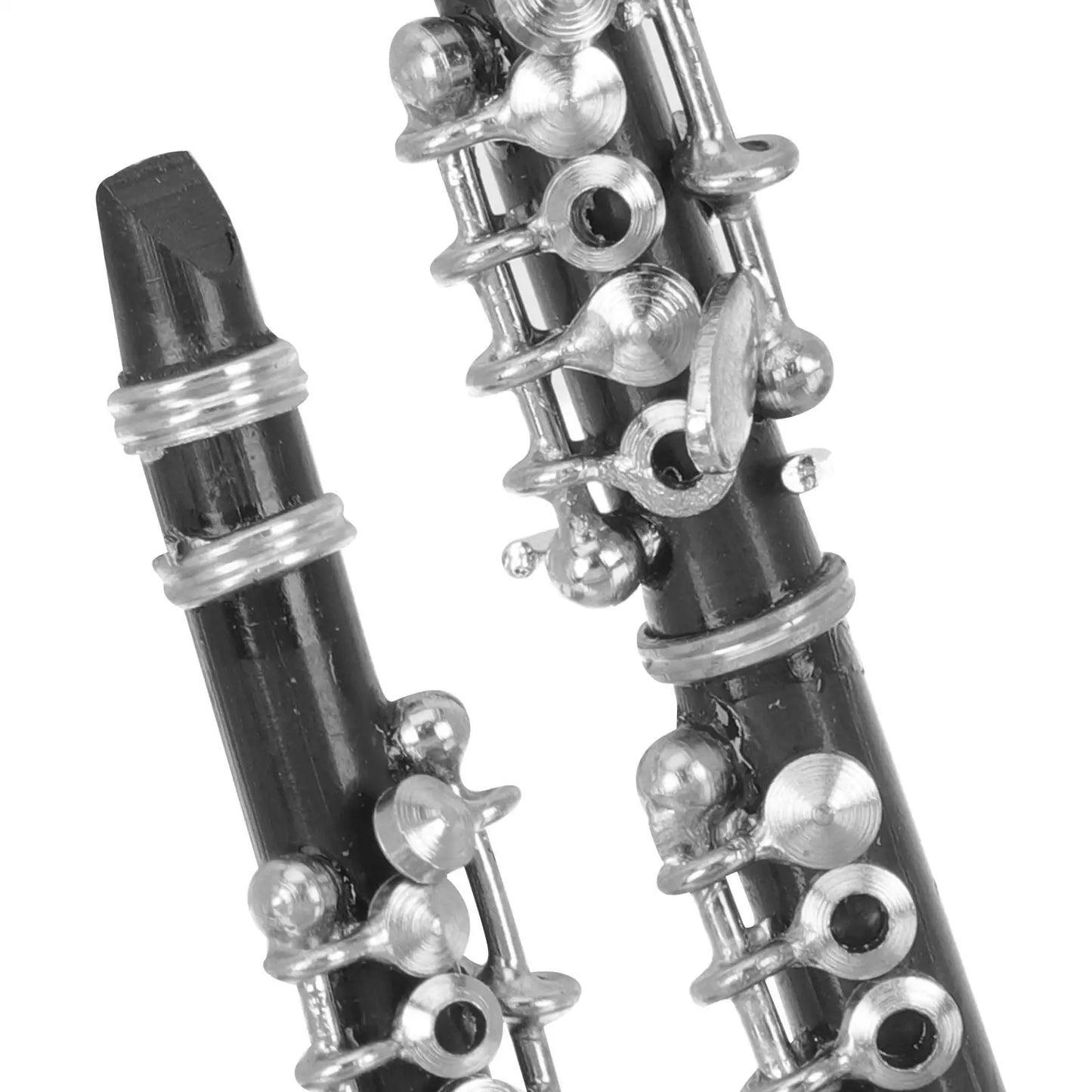 Mini Clarinet Model Realistic Copper Finish Musical Decoration Home Accessories Miniature Wind Instrument