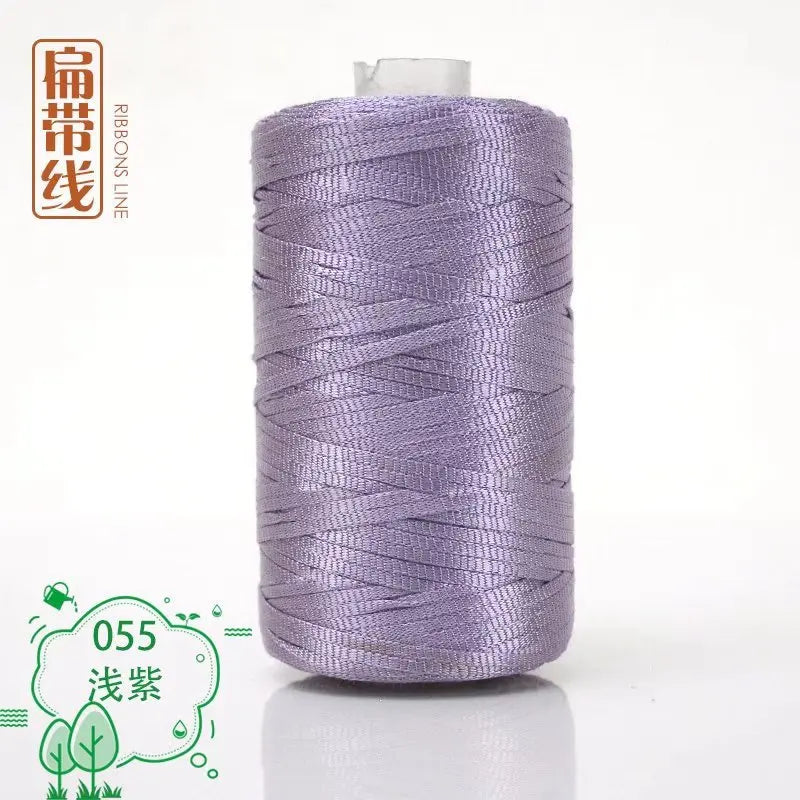 Flat line ice silk ice hemp bright silk hollow light body line summer sun hat hand-woven diy hook bag slipper cushion