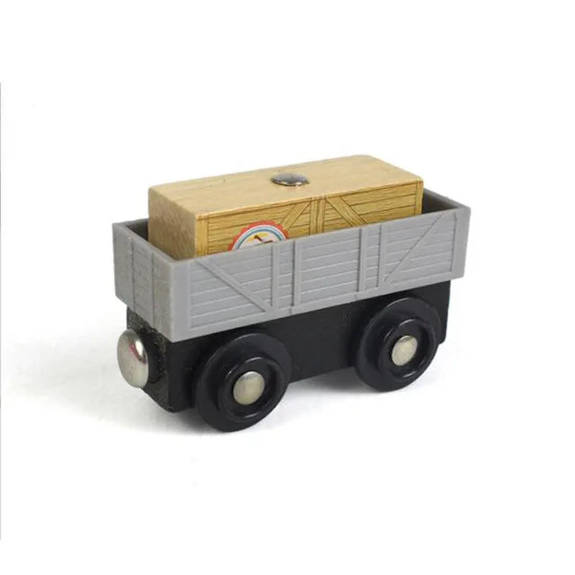 Wooden Magnetic Trolley Wood Track Accessories Car Train Track Scene Airplane Truck Wooden Tracks Educational Toys Children Gift