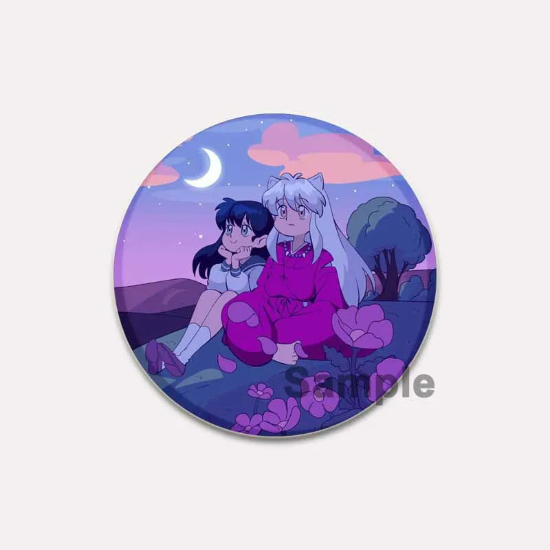 Comic Brooches about Sesshomaru and Rin,Cosplay Cartoon Badge Handmade Cute Enamel Pins for Backpack Clothes Collar Accessories