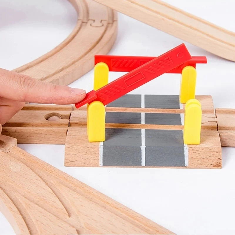 All Kinds of Wooden Track Accessories Beech Wooden Railway Train Track Parts fit Brand Wood Tracks Toys for Children Gifts