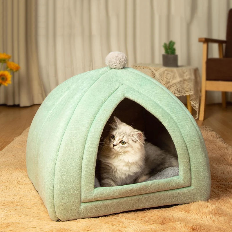 Cute Cat Bed Pet House Kitten Lounger Cushion Small Dog Tent Mat Washable Puppy Basket Cave Mat Soft for Cats House Bed Supplies