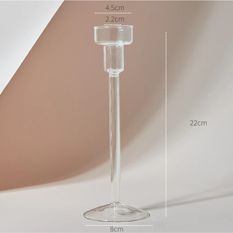 Modern Glass Candleholder Nordic Home Decor Clear Glass Candle Holder Candlelight Home Decoration Ornaments Candel Holder