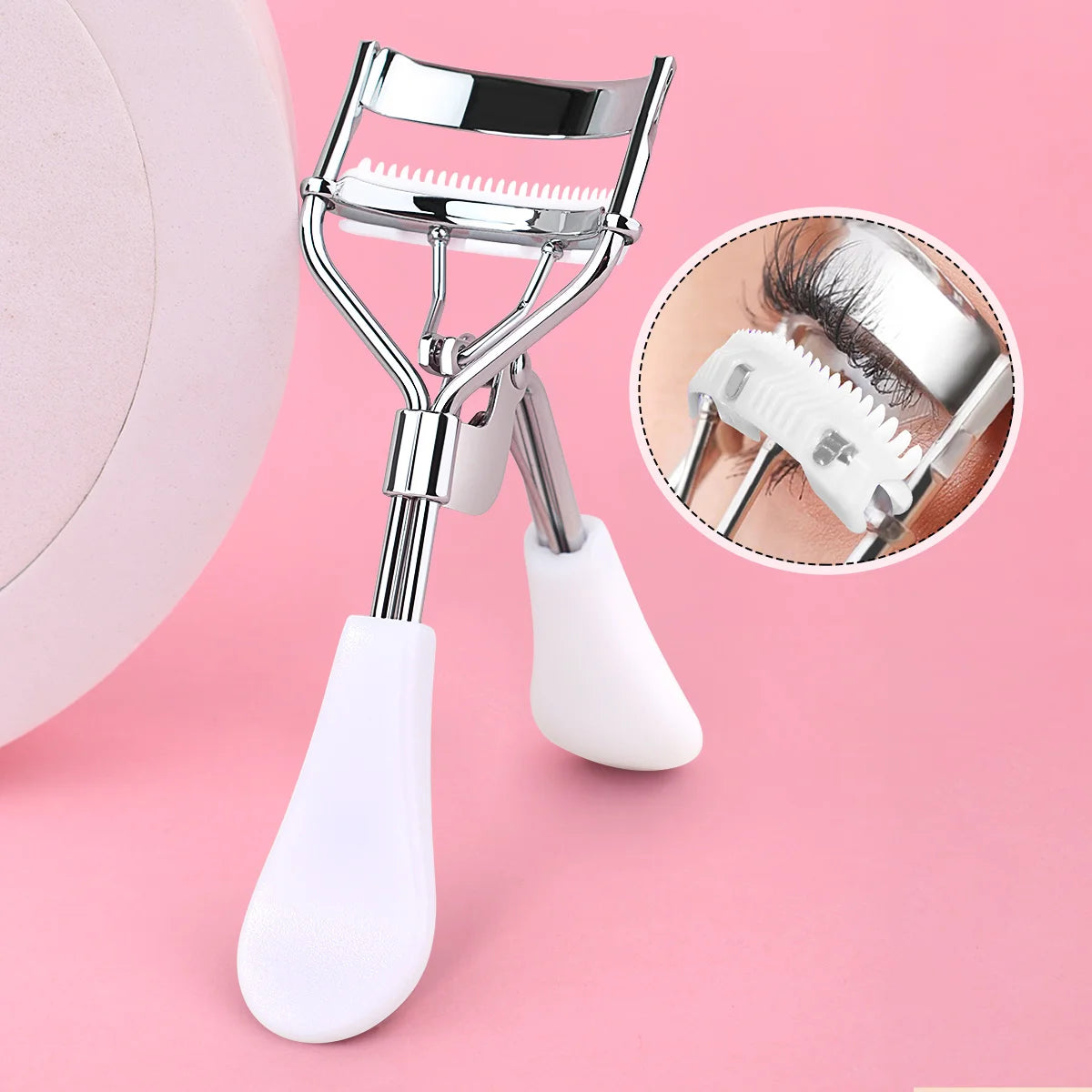 Stainless Steel Eyelash Curler with Comb - Professional Lash Curling Tool
