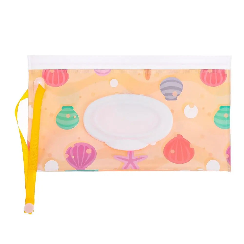 Hot Refillable EVA Wet Wipes Bag Cosmetic Pouch Tissue Box Wipes Holder Flip Cover Snap-Strap Carrying Case Stroller Accessories