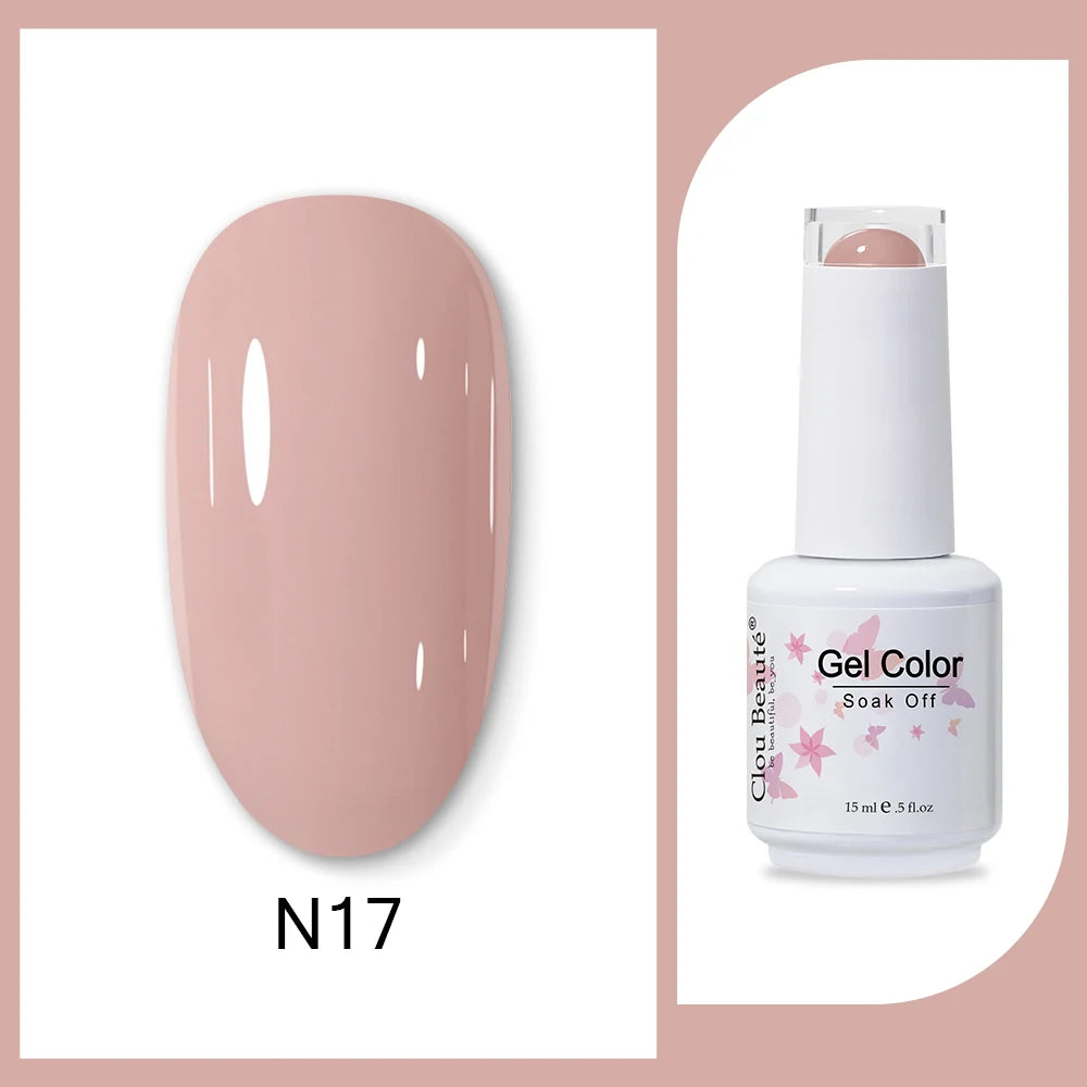 Clou Beaute 15ml HEMA TPO FREE Gel Nail Polish Bright Dark Army Green Gel Lacquer Semi Permanent Art Organic  Nail Gel Varnish