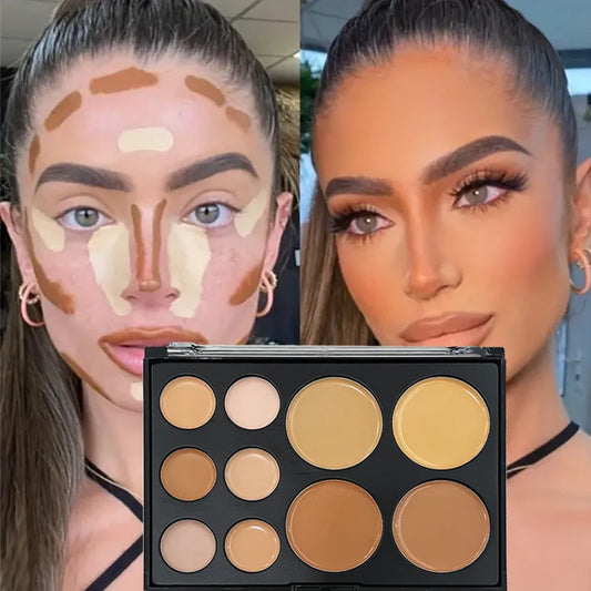 10 Colors Concealer Palette Eye Repairing Base Palette Matte Dark Circles Tattoo Contour Covering Concealer Cream Lasting Makeup