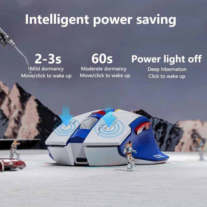 Inphic F9 Wireless Mouse Rechargeable Battery Level Display Mecha Color Scheme F9 V2 Gaming Mouse For PC Laptop