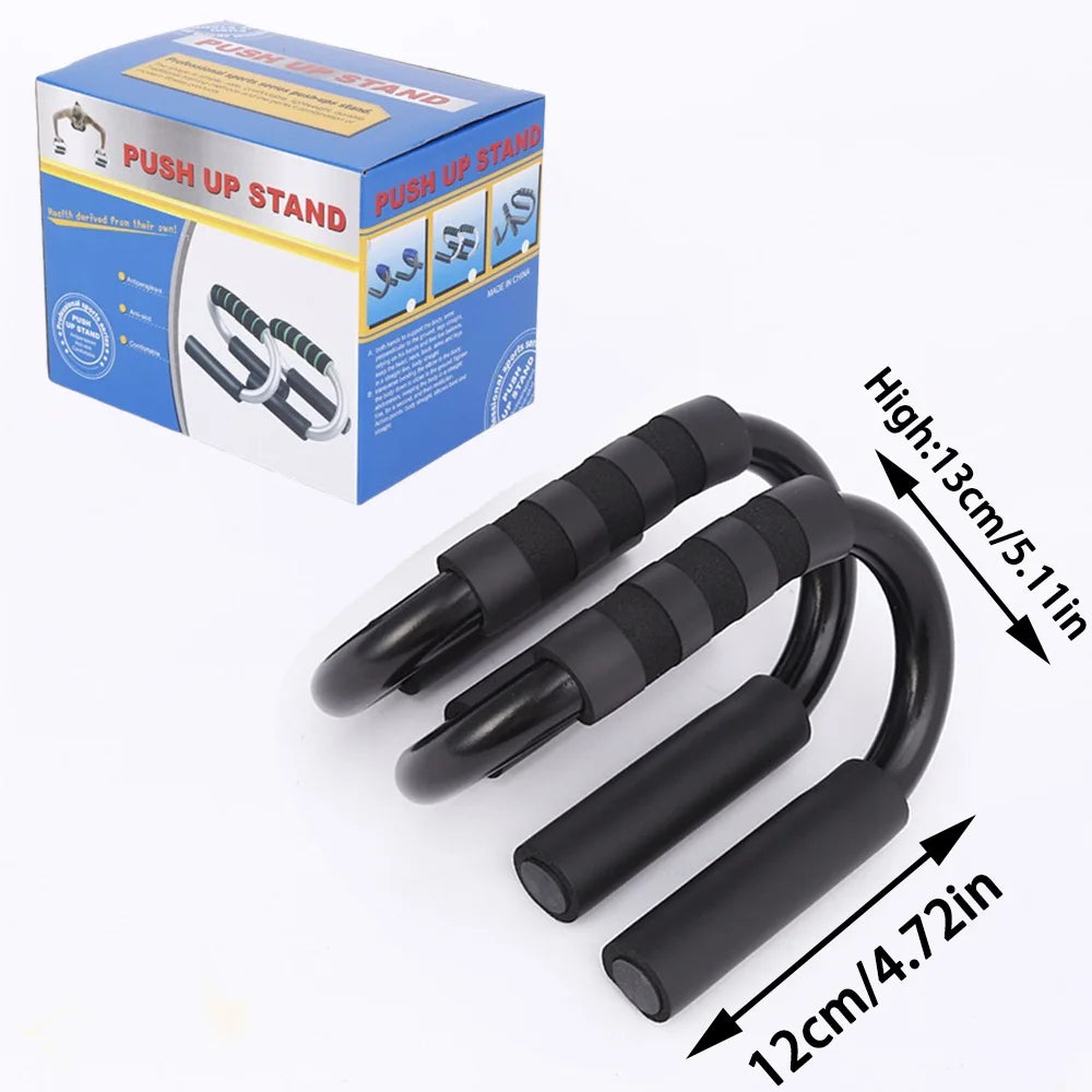 Premium S-Type Push-Up Bars - Steel Construction with Foam Handles