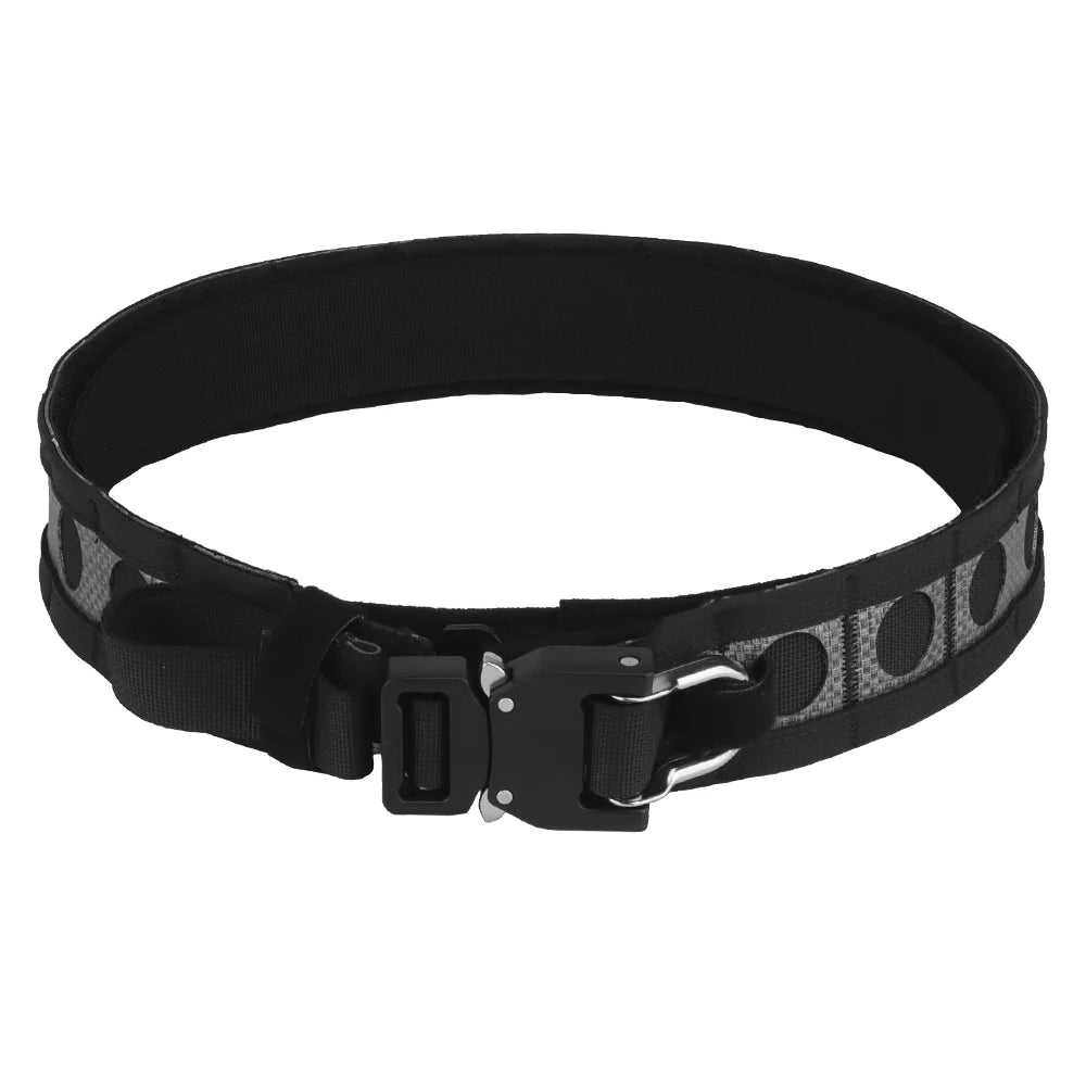 Tactcal Battle 2 Layers Waistbelt Ferro Bison Belt Quick Detach Metal D-Ring Buckle MOLLE Hunting Combat Waistband Airsoft Gear