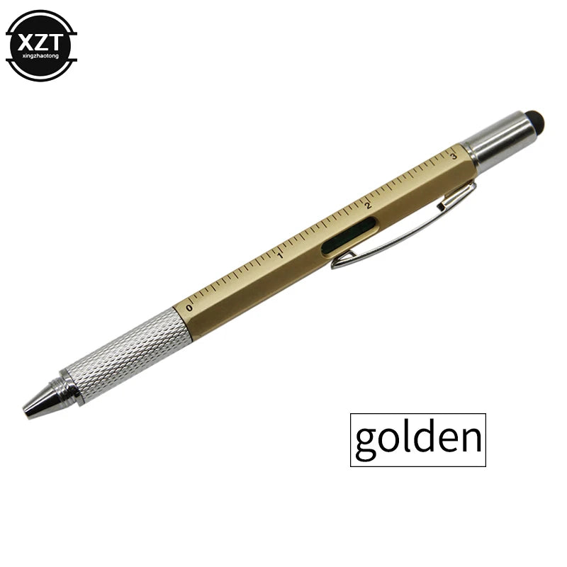 7 in1 Multifunction Screwdriver Ballpoint Pen with Modern Handheld Tool Measure Technical Ruler Touch Screen Stylus Spirit Level