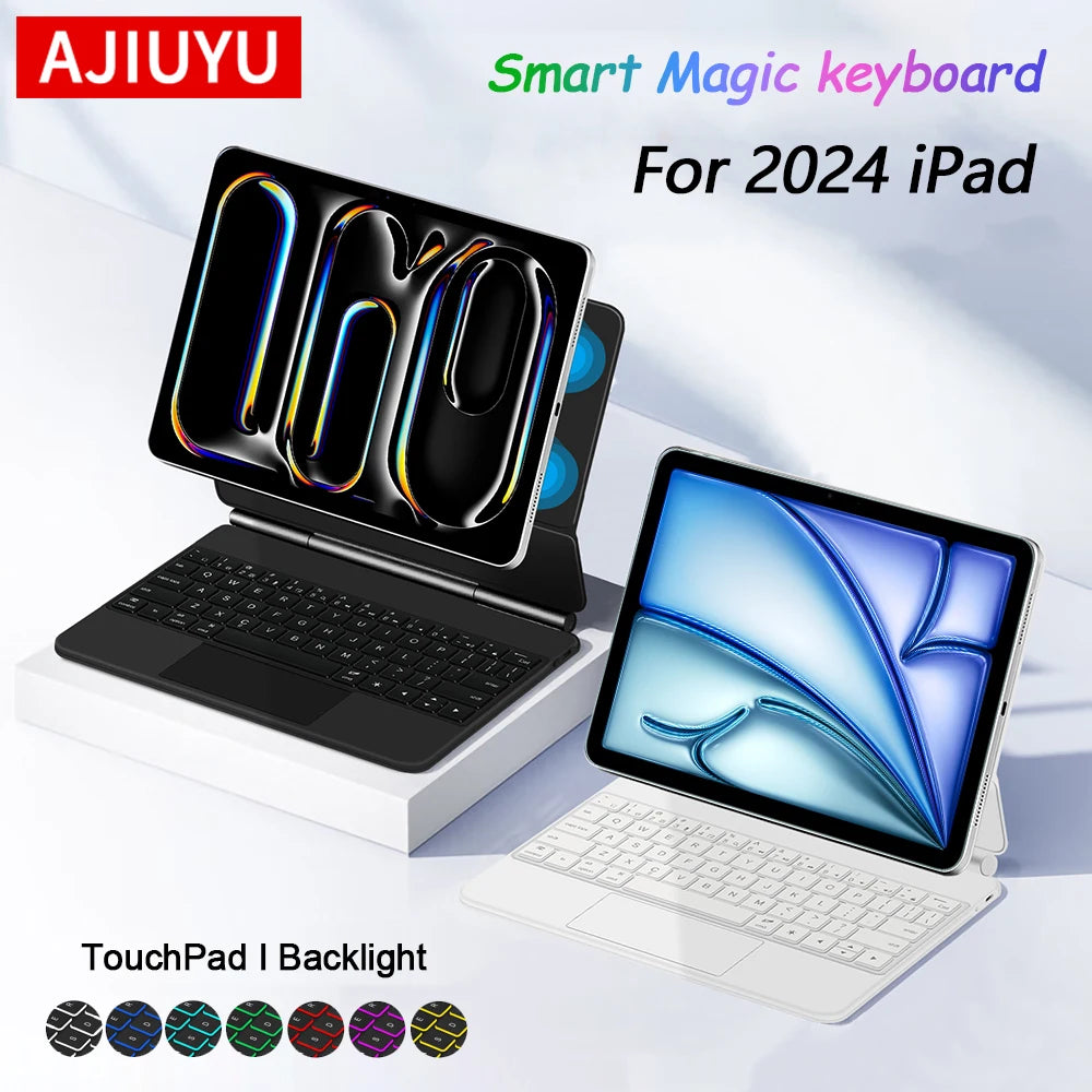 Magic Keyboard folio For New iPad Pro 13 2024 iPad Pro 11 inch（M4）Case for iPad Air 11 2024 air 13（M2）13" Magnetic Smart Cover