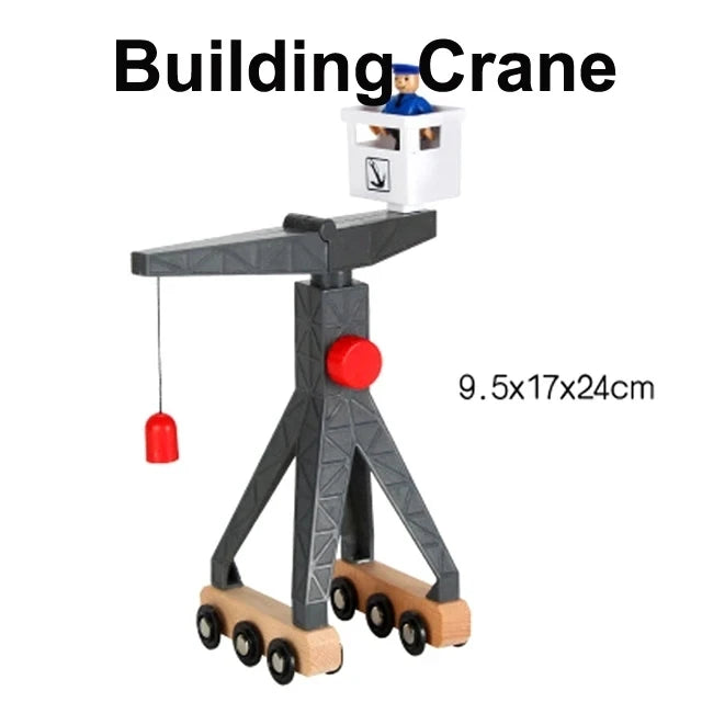 Wooden Track Accessories Beech Wood Railway Train Track Bridge Station Parts fit For All Brands Wooden Tracks Toys For Kids
