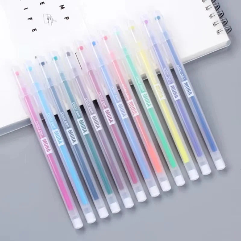 12/24Pcs/set Kawaii Color Gel Pen Refill Set 0.5mm Candy Colors Ballpoint Pens Student Office Writing Pens School Stationery